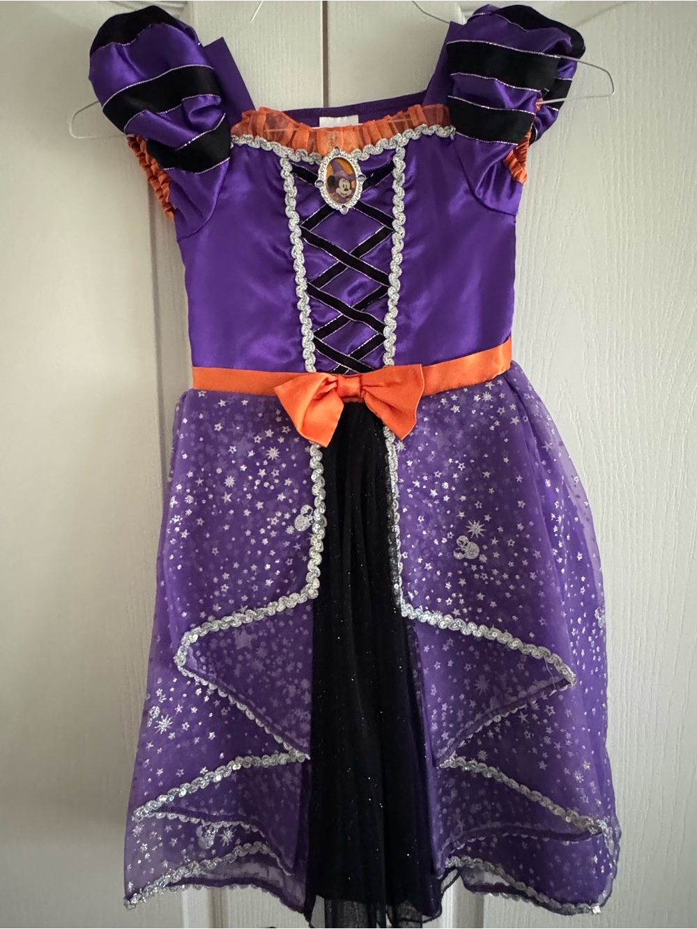 Disney Girls Minnie Purple Halloween Witch Dress with Matching Hat - Picture 1 of 6